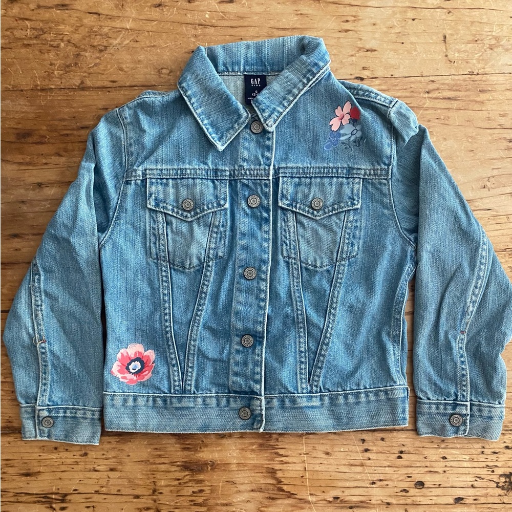 GAP Kids Denim Jacket with Pink Floral Accents